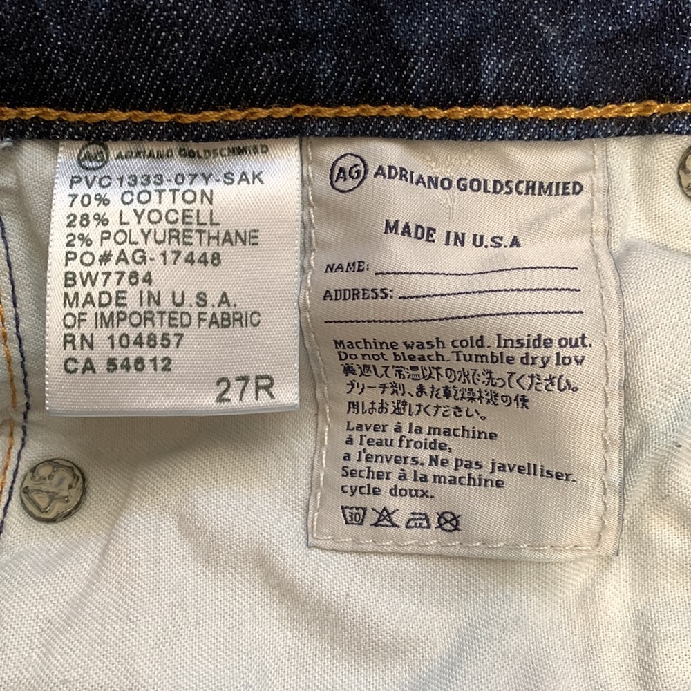 AG Adriano Goldschmied Stilt Roll-up Jeans size 27R - Picture 6 of 6